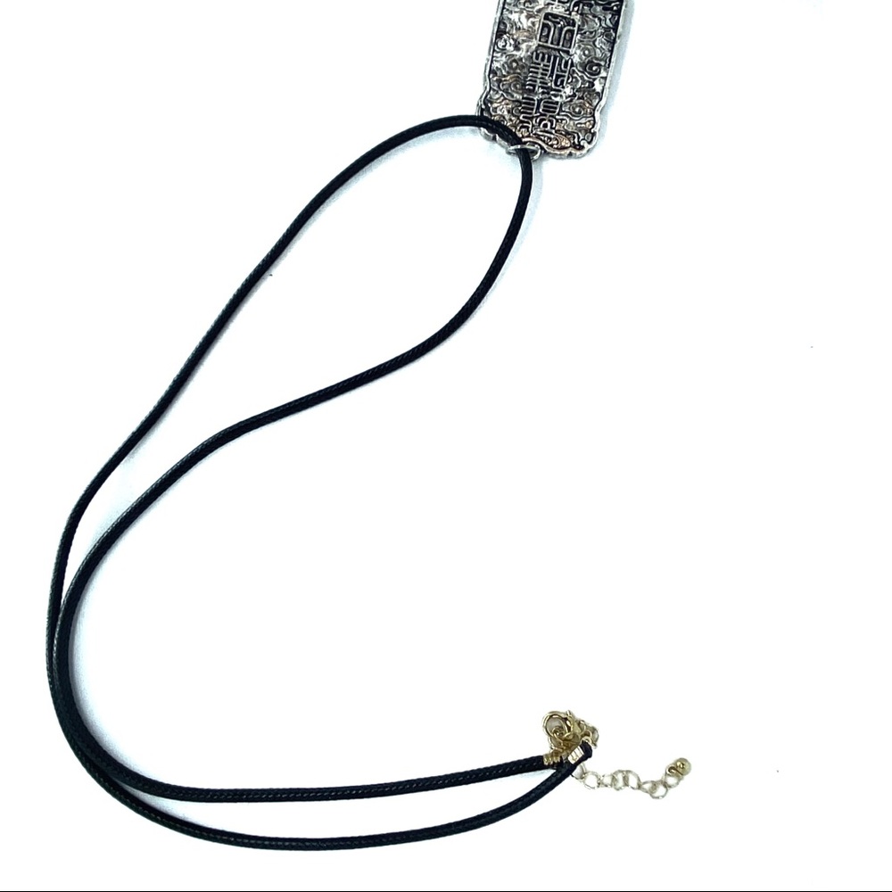 New Chinese Dragon Men Necklace Grey / Black - Picture 3 of 4